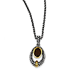 Sterling Silver 1.19 CT Smoky Quartz Necklace 18in