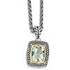 Sterling Silver 9.73 Ct Green Amethyst Necklace