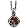 Sterling Silver 2.4 ct Garnet Necklace with 14kt Gold Accent