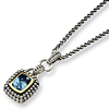 1.74 CT Blue Topaz Necklace - Sterling Silver