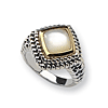 Sterling Silver and 14kt Gold Mother of Pearl Ring