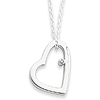 Sterling Silver .01 ct Diamond Open Heart Necklace