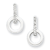 Sterling Silver .05ct Diamond Circle Door Knocker Earrings