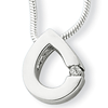 Sterling Silver .02ct Diamond Teardrop Necklace