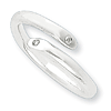 Sterling Silver .02ct Diamond Bypass Ring