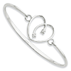 Sterling Silver .06ct Diamond Heart Bangle Bracelet