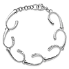 Sterling Silver .06 ct Diamond Hook Link Bracelet
