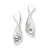 Sterling Silver .02ct Diamond Twist Ribbon Earrings