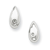 Sterling Silver .01ct Diamond Small Teardrop Post Earrings