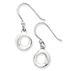 Sterling Silver .02 ct Diamond Open Circle Earrings French Wire