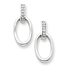 Sterling Silver .06ct Diamond Open Oval Earrings