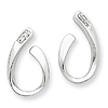 Sterling Silver .02ct Diamond Accent J Hoop Earrings