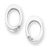 Sterling Silver .015ct Diamond Oval Post Earrings