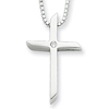 Sterling Silver .01ct Diamond Cross 18in Necklace