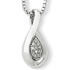 Sterling Silver .04ct Diamond Cluster Teardrop Necklace 18in