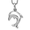 Sterling Silver .02 ct Diamond Dolphin Necklace