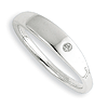 Sterling Silver .02ct Diamond Tapered Ring