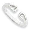 Sterling Silver White Ice .01ct Diamond Cut-out Teardrop Ring