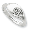 White Ice Teardrop .07ct Diamond Ring Sterling Silver