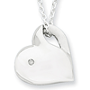Sterling Silver .01ct Diamond Heart 18in Necklace