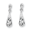 Sterling Silver Diamond Filigree Teardrop Earrings