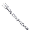  Sterling Silver Round Baguette CZ Line Bracelet 7in
