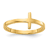 14k Yellow Gold Classic Sideways Cross Ring