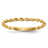 14kt Yellow Gold Stackable Twisted Rope Ring