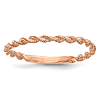 14k Rose Gold Stackable Twisted Rope Ring