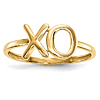 14k Yellow Gold XO Hugs and Kisses Ring
