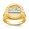14k Yellow Gold with Rhodium Men's The Last Supper Ring