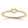 14k Yellow Gold Slender Open Heart Ring