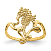 14k Yellow Gold Seahorse Ring