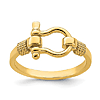 14k Yellow Gold Shackle Ring with Rope Accents