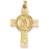 14kt Yellow Gold 1 1/4in St Christopher Cross and Medal