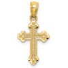 14k Yellow Gold 5/8in Small Budded Cross Charm