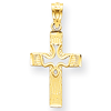 14kt Yellow Gold 3/4in Cut-out Dove Cross Pendant