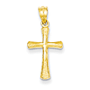 14kt Yellow Gold 11/16in Open Back Diamond-cut Cross
