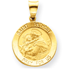 14kt Yellow Gold 3/4in Hollow Round St Anthony Medal
