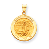 14k Yellow Gold 7/8in Hollow St Michael Medal
