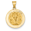 14k Yellow Gold Hollow Holy Communion Medal