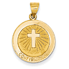 14k Yellow Gold Hollow Confirmation Medal 11/16in