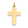 14k Yellow Gold Bright Smooth Cross Pendant 3/4in