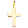 14k Yellow Gold 1in Polished Cross Pendant