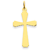 14k Yellow Gold Tapered Latin Cross Pendant 1in