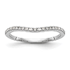 14k White Gold 1/8 ct Diamond Curved Wedding Band