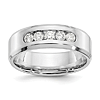 14k White Gold 1/2 ct True Origin Created Diamond Men's Beveled Ring