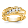 14k Yellow Gold 1/2 ct True Origin Created Diamond Men's Swirl Ring