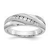 14k White Gold 1/4 ct True Origin Created Diamond Men's Swirl Ring