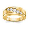 14k Yellow Gold 1/2 ct True Origin Created Diamond 5-Stone Men's Ring